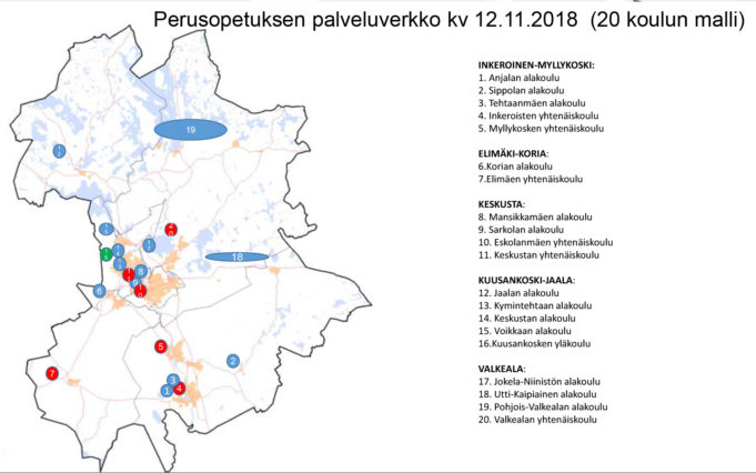 20 koulun malli Kouvolaan