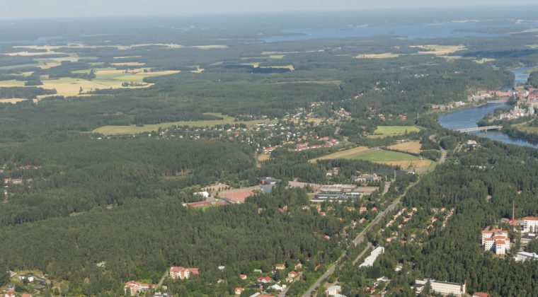 Kuusankoski, viistoilmakuva (Lentokuva Vallas)