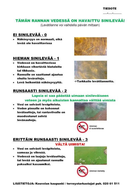 Sinilevätiedote