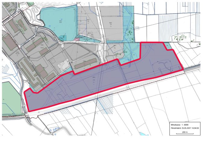 Kouvola RRT karttakuva Railgate Finland Oy:lle vuokrattavasta alueesta.