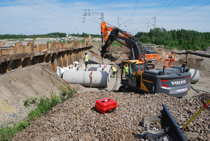 Kouvola RRT hulevesiviemärityö kesäkuussa 2021