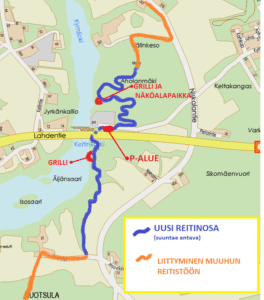 Kartta Ruotsulan osuuden reitistä. Ei saavutettava.