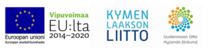 Logonauha, jossa EU alukehitysrahasto, vipuvoimaa EU:lta 2014–2020, Kymenlaakson liittio ja Uudenmaan liitto.