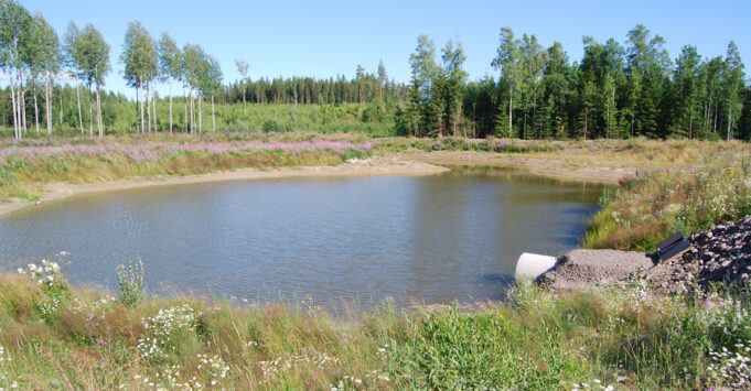 A stormwater basin.