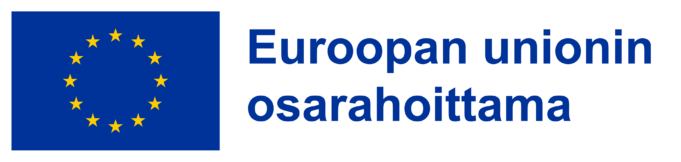 Euroopan unionin osarahoittama. Unionin logo ja tarkentava selite.