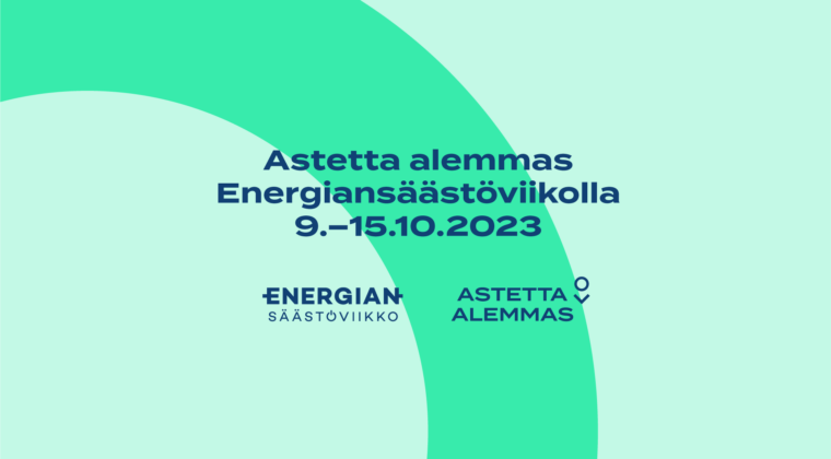Motivan Astetta alemmas -kampanjan banneri energiansäästöviikolla 9.-15.10.2023 .