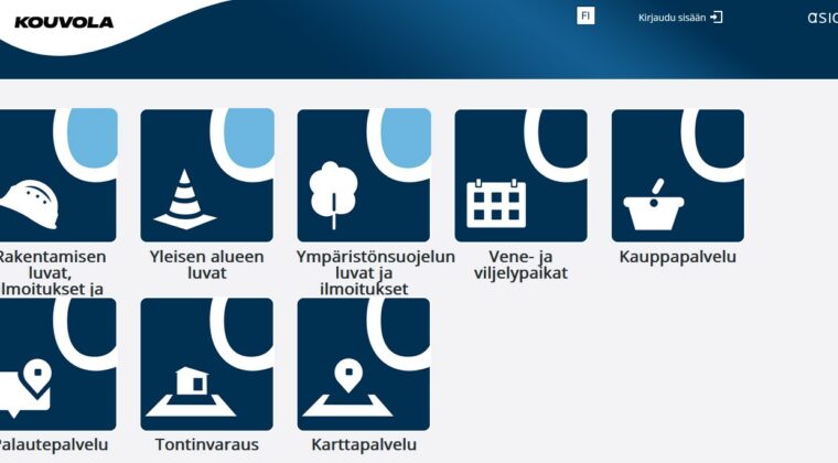 Kuvakaapaus Trimble Locuksen palveluvalikosta.